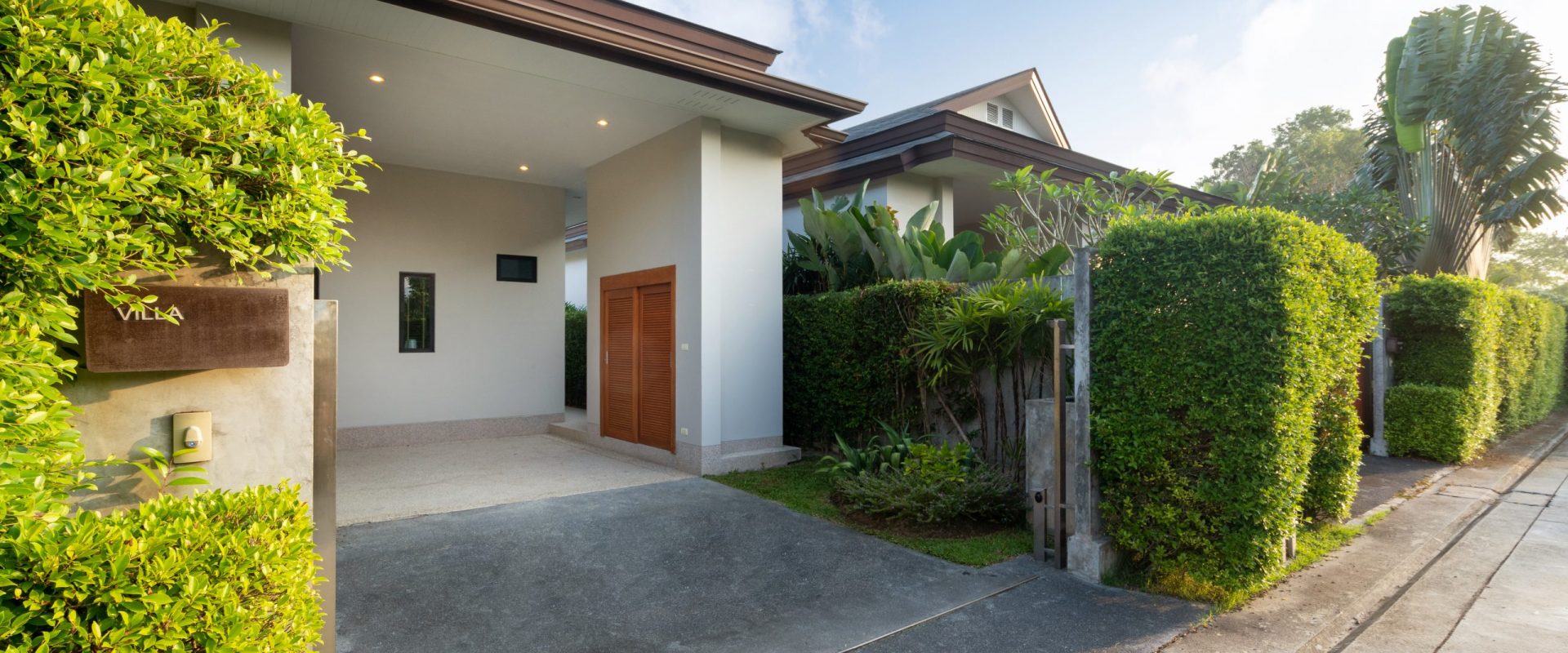 Carport of modern and luxury house